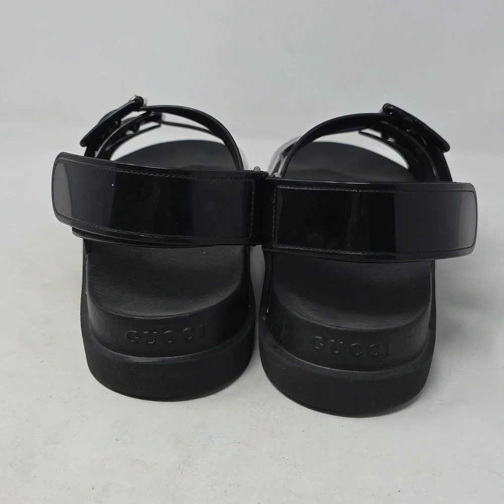 Gucci Black Double Buckle Strap Women's Sandals Size 38